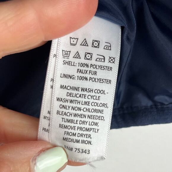 Tommy Bahamas Boys Faux Fur Jacket Fleece Full Zip Tan & Blue - Picture 6 of 6